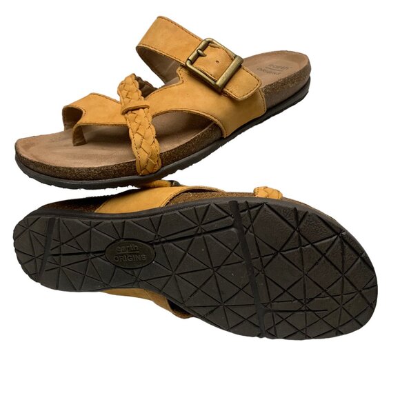 Earth Origins Orono Foster Amber Yellow Sustainable Nubuck Sandals Womens 8 Wide - Picture 7 of 10